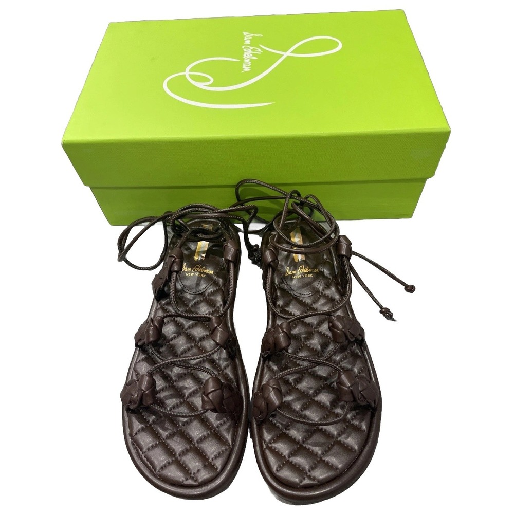 Brand New Sam Edelman Zariah 2 Gladiator‎ Flat Ankle Strap Sandals Chocolate 5 M